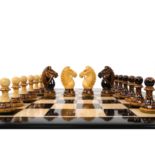 Burnt Rio Staunton Triple Weighted Luxury Chess Pieces