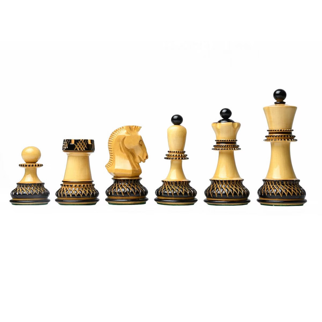 1950 Burnt Boxwood Dubrovnik Chess Pieces I Bobby Fischer Chessmen