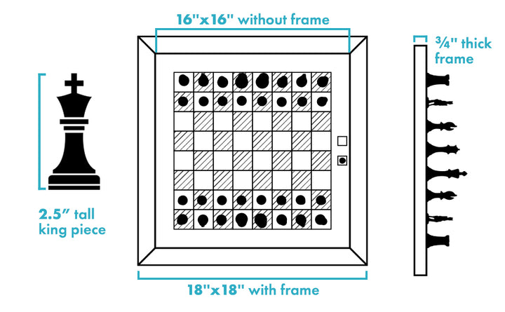 Magnetic Wall Chess Set - Wall Mounted Chess Board Game
