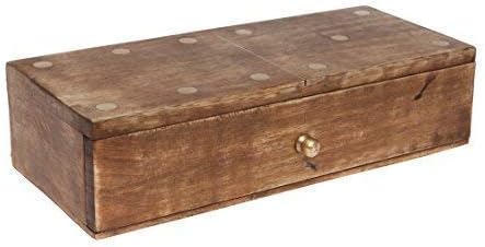 Double Six Professional Size Dominoes Set with Decorative Wooden Storage Box