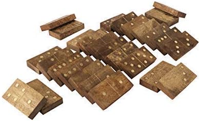Double Six Professional Size Dominoes Set with Decorative Wooden Storage Box