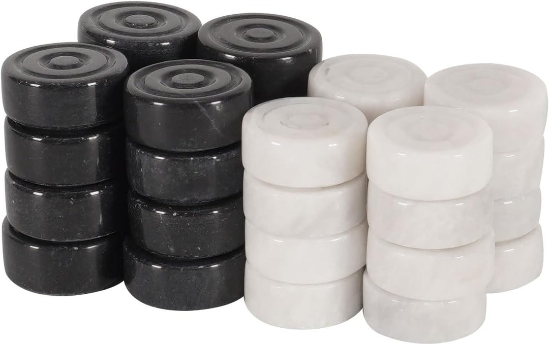 Marble Checkers for 15" Board Black & White