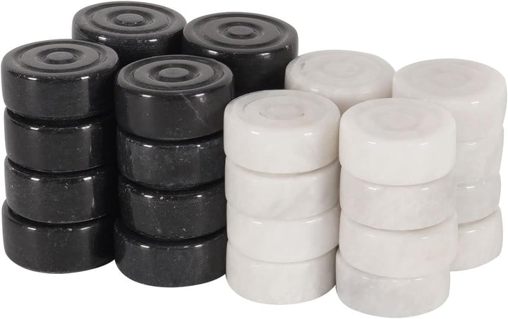 Marble Checkers for 15" Board Black & White