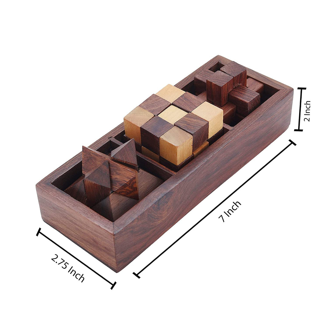 3 in 1 Handmade Wooden Puzzle