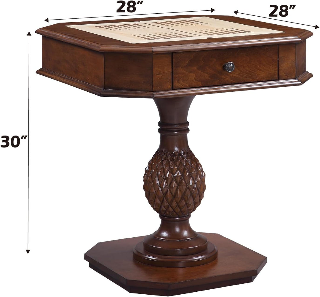 Reversible Chess Checker Game Table w/Backgammon Game Tray