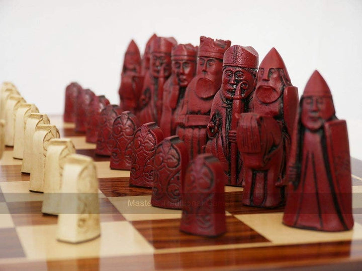 The Isle of Lewis Chessmen -4 Queen Edition (Cream and Red)