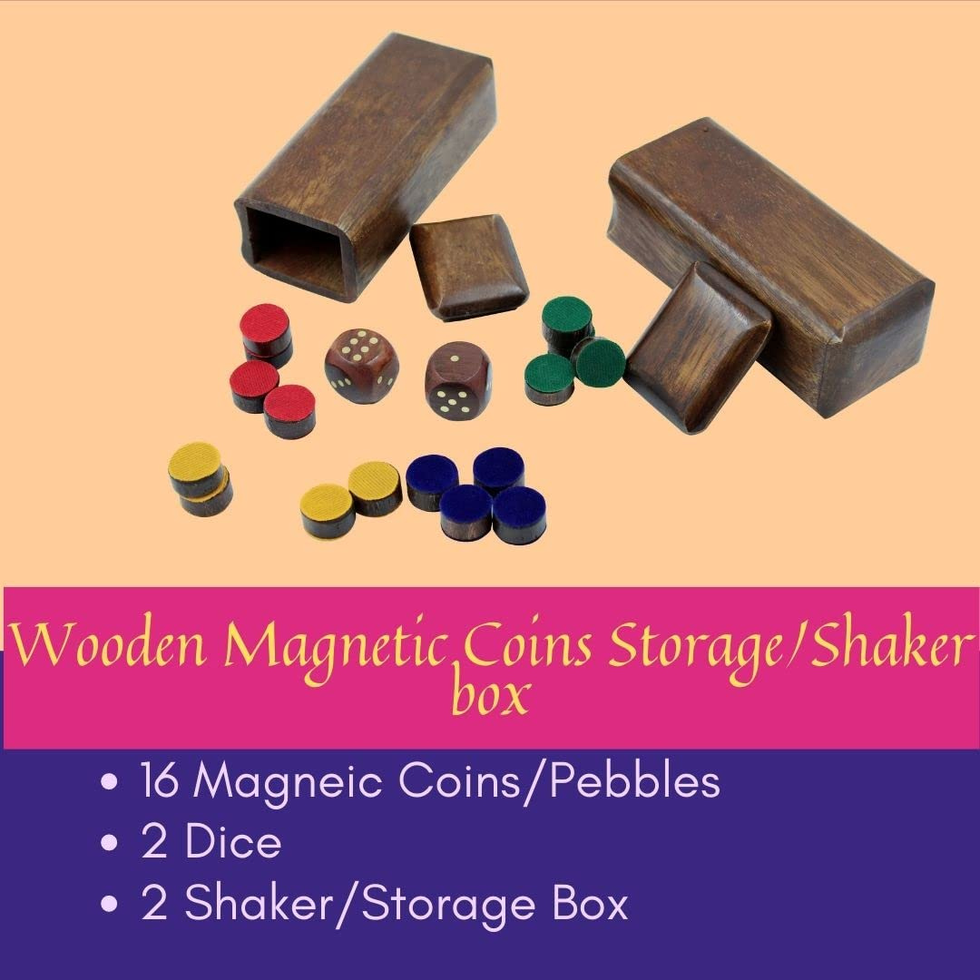 Wooden Classic 2 in 1 Magnetic Ludo Snakes and Ladders Set Travel Board