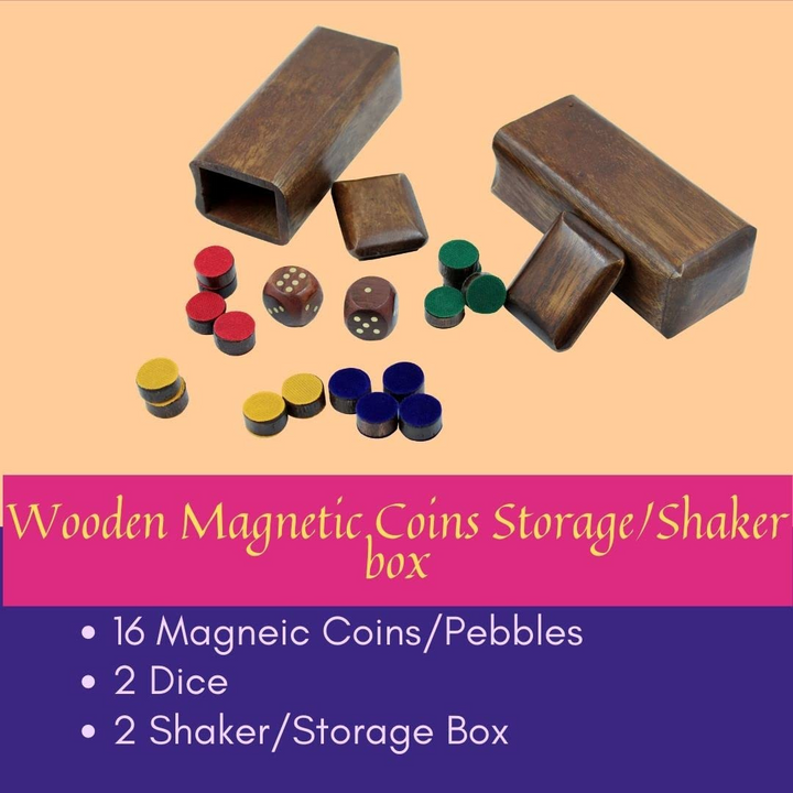 Wooden Classic 2 in 1 Magnetic Ludo Snakes and Ladders Set Travel Board