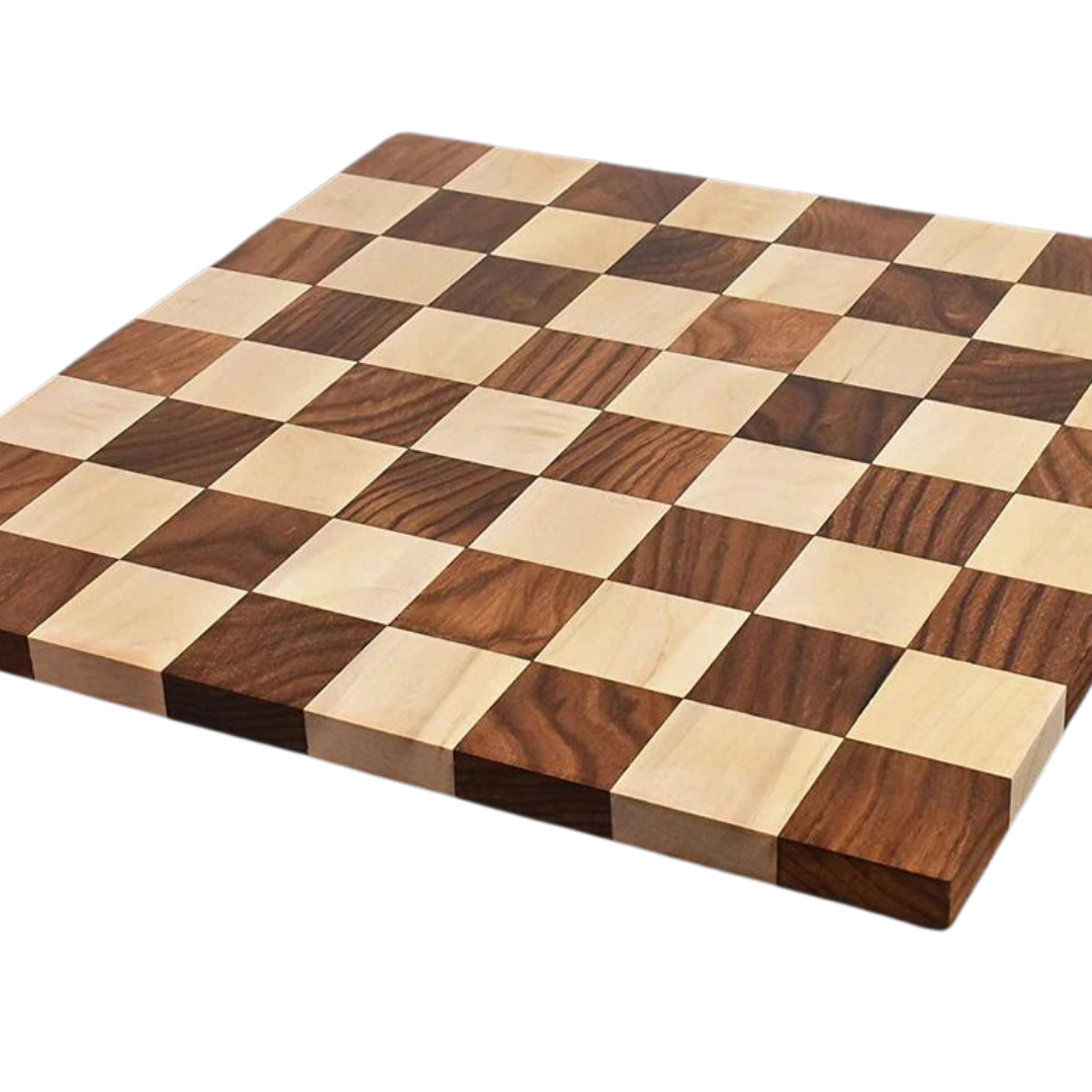 Borderless Modern Chess board Walnut: Maple Wood