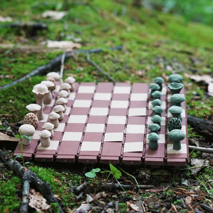 Magnetic Forest Mushrooms Chess Set