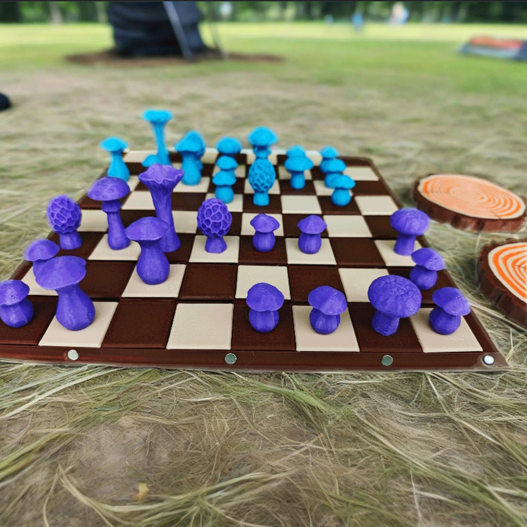 Magnetic Forest Mushrooms Chess Set