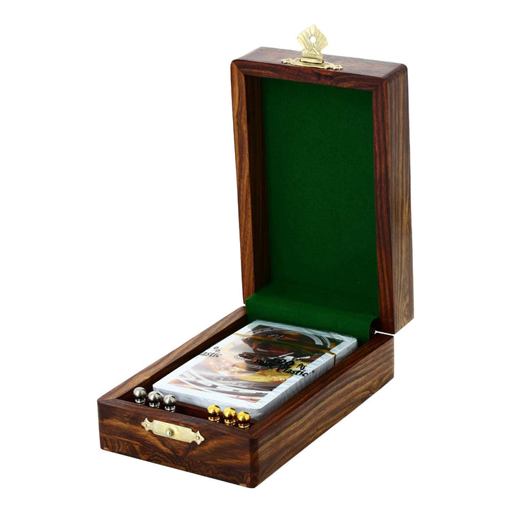 Wooden Game Cribbage Boards and 6 Metal Cribbage Pegs Set with Storage