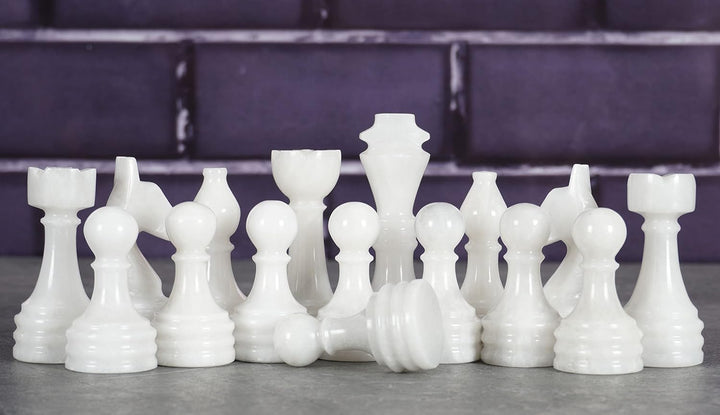 Marble Chess Pieces Black & white 3.5 Inch