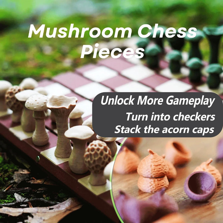 Magnetic Forest Mushrooms Chess Set