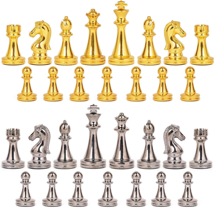 Metal Chess Set Portable Folding Travel Chess Set with Storage