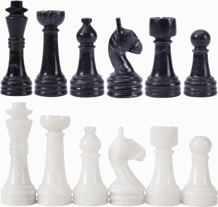 Marble Chess Pieces Black & white 3.5 Inch
