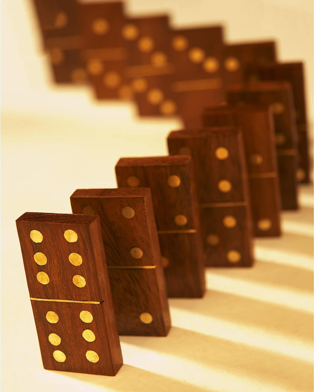 Double Six Standard Dominos Set 28 Tiles with Wooden Case