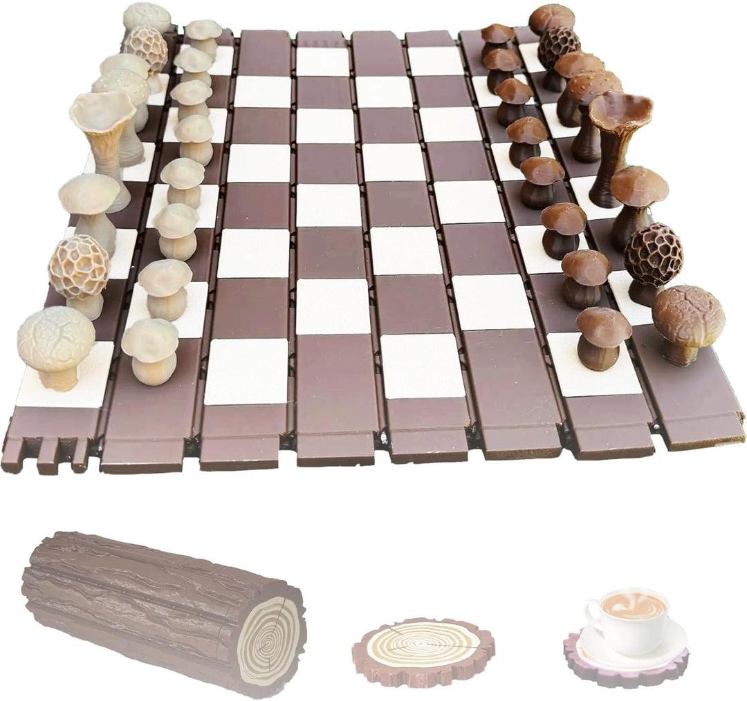 Magnetic Forest Mushrooms Chess Set