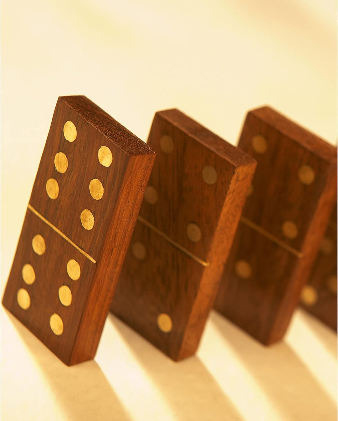 Double Six Standard Dominos Set 28 Tiles with Wooden Case