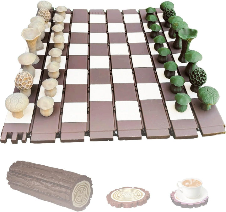 Magnetic Forest Mushrooms Chess Set