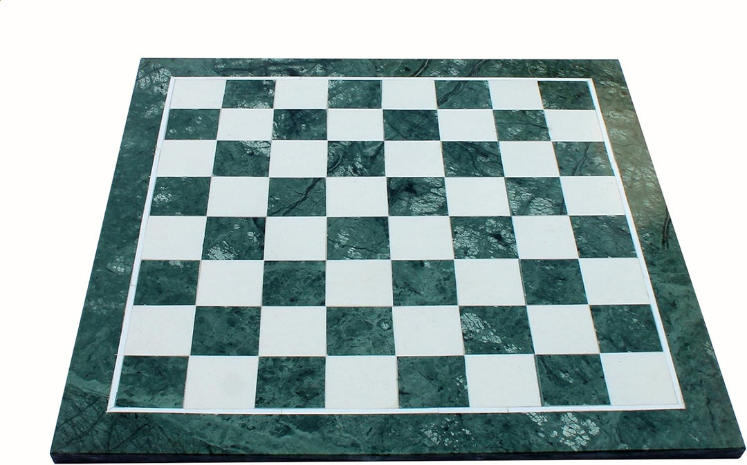15" x 15" Collectible Green Natural Stone & Marble Chess Board