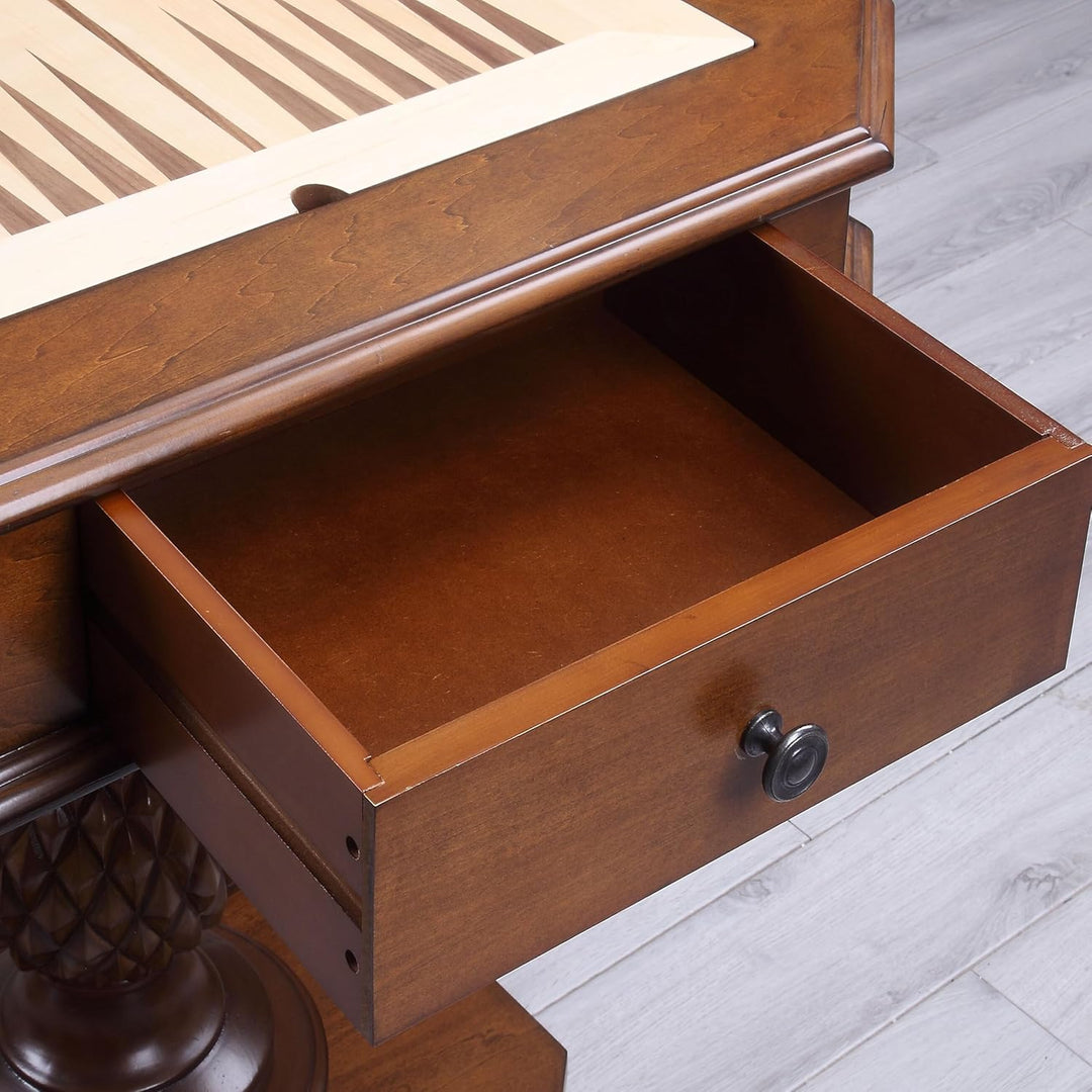 Reversible Chess Checker Game Table w/Backgammon Game Tray