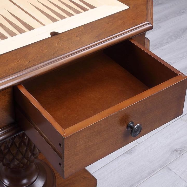 Reversible Chess Checker Game Table w/Backgammon Game Tray
