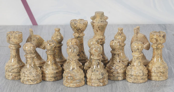 Marble Chess Pieces Red & Coral 3.5 Inch