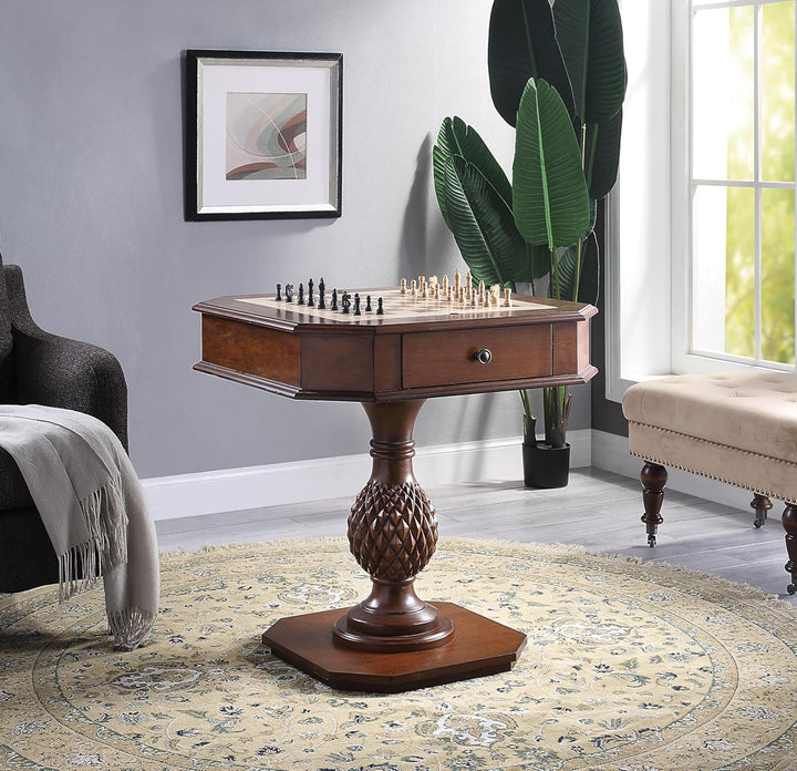 Reversible Chess Checker Game Table w/Backgammon Game Tray