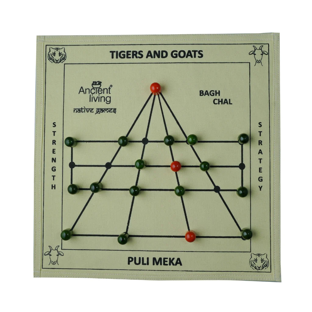 Puli Meka / Bagh Chaal / Ziegen & Tiger / Aadu Puli Aattam Brettspiel