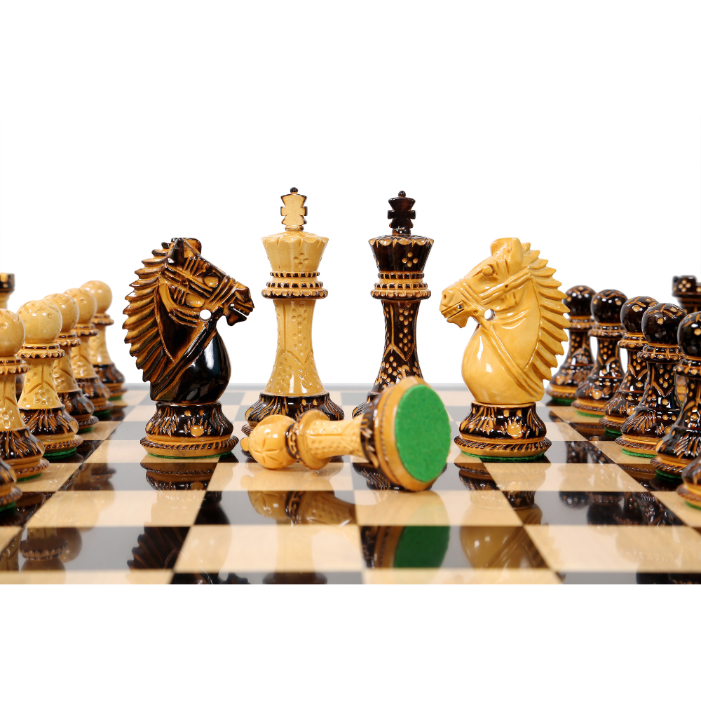 Burnt Rio Staunton Triple Weighted Luxury Chess Pieces