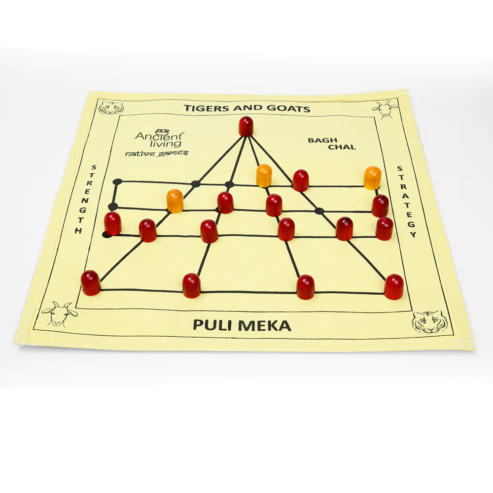 Puli Meka / Bagh Chaal / Ziegen & Tiger / Aadu Puli Aattam Brettspiel