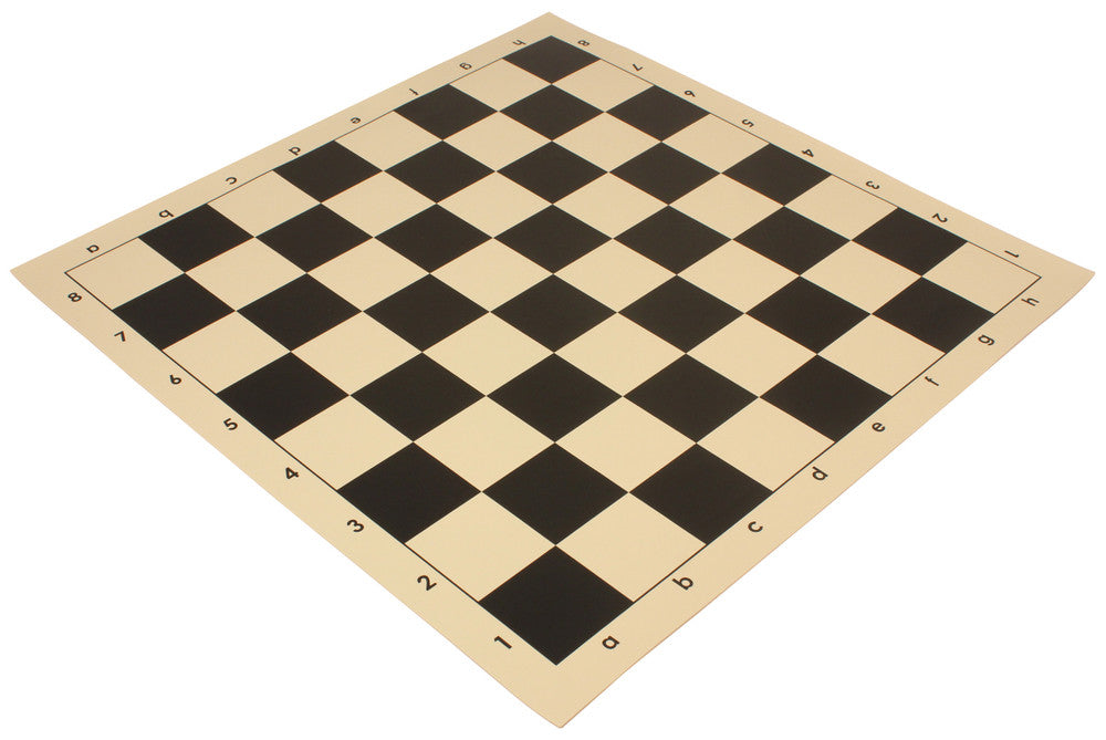 Vinyl Rollup Chess Board Black & Buff