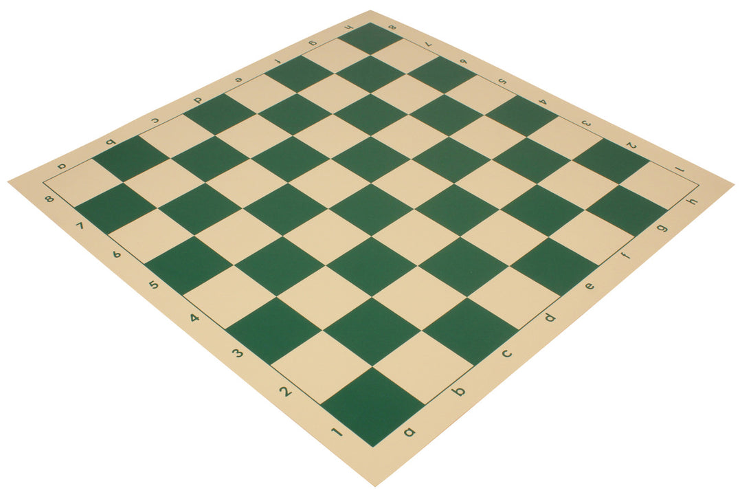 Vinyl Rollup Chess Board Green & Buff