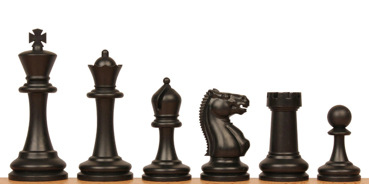 Master Plastic Chess Pieces Black and Ivory