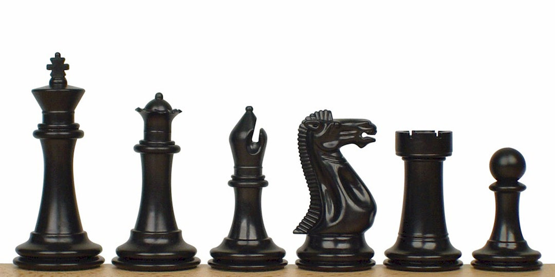 Executive Plastic Weighted Chess Pieces Black and Ivory