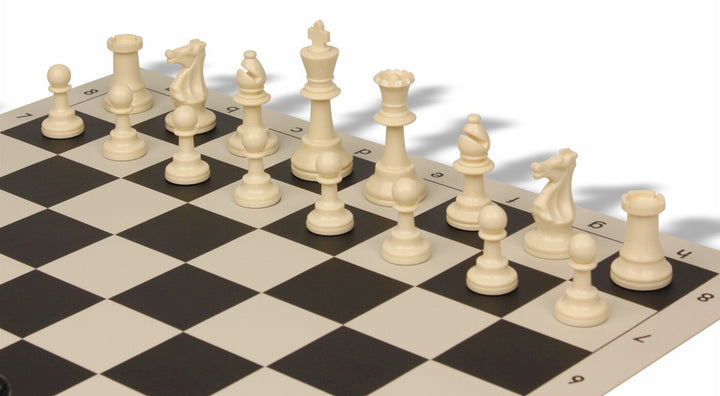 Analysis-Size Plastic Chess Set with Roll-up Chess board