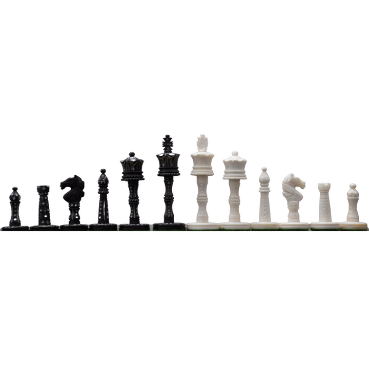 3.6" Camel Bone Chess Pieces Only Set - Pre Staunton Victorian Era Series - Chess'n'Boards