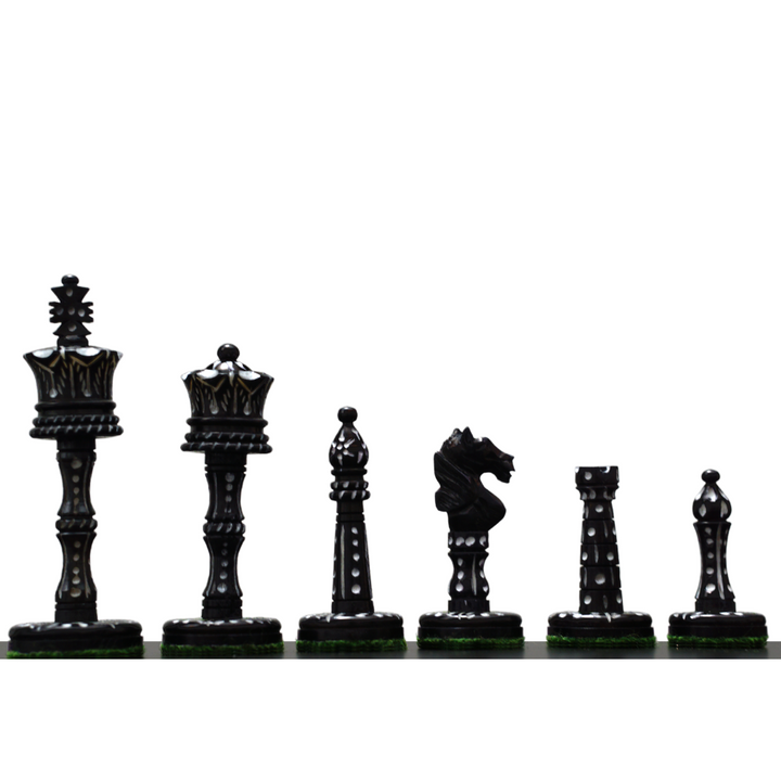 3.6" Camel Bone Chess Pieces Only Set - Pre Staunton Victorian Era Series - Chess'n'Boards