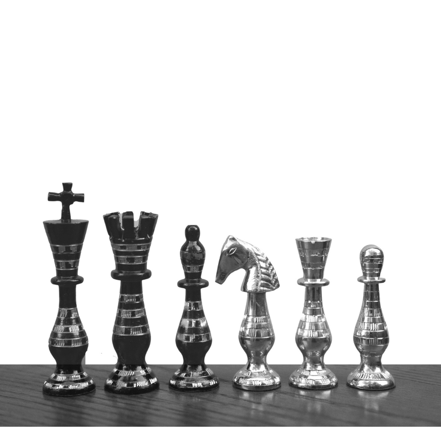 Majestic Series Brass Chess Set chess pieces-3.5" King luxury metal chess pieces - Chess'n'Boards