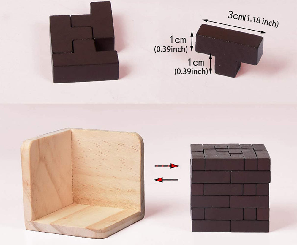 Wooden Brain Teaser Puzzle Cube Wooden Puzzles - Chess'n'Boards