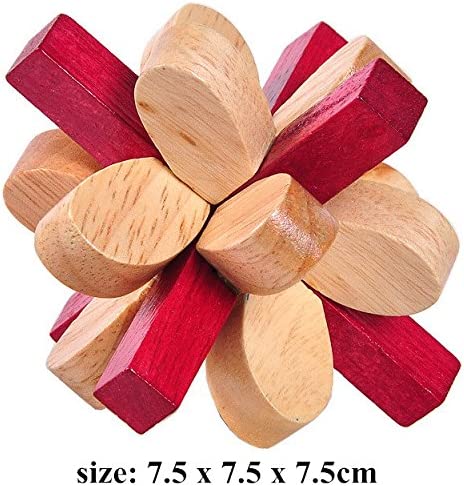 Wooden Double Color Plum Lock Lilac Locks Logic Puzzle Burr Puzzles - Chess'n'Boards