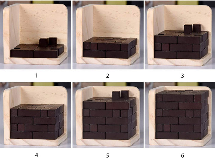 Wooden Brain Teaser Puzzle Cube Wooden Puzzles - Chess'n'Boards