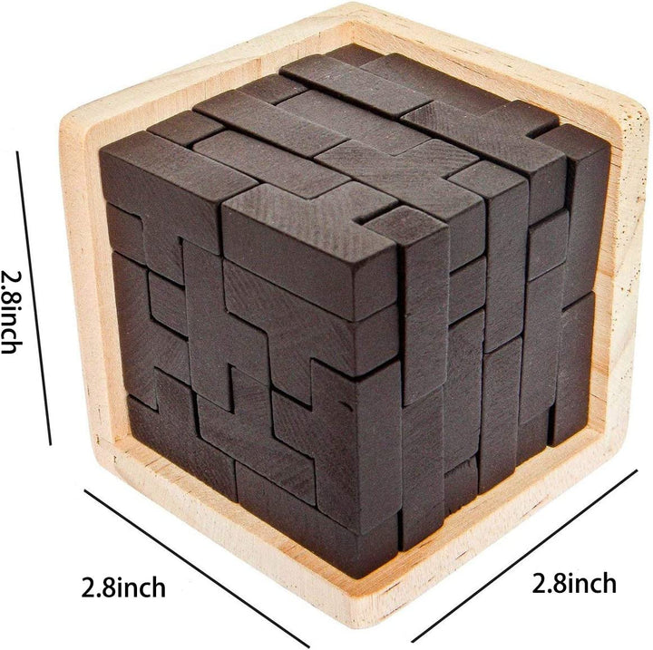 Wooden Brain Teaser Puzzle Cube Wooden Puzzles - Chess'n'Boards