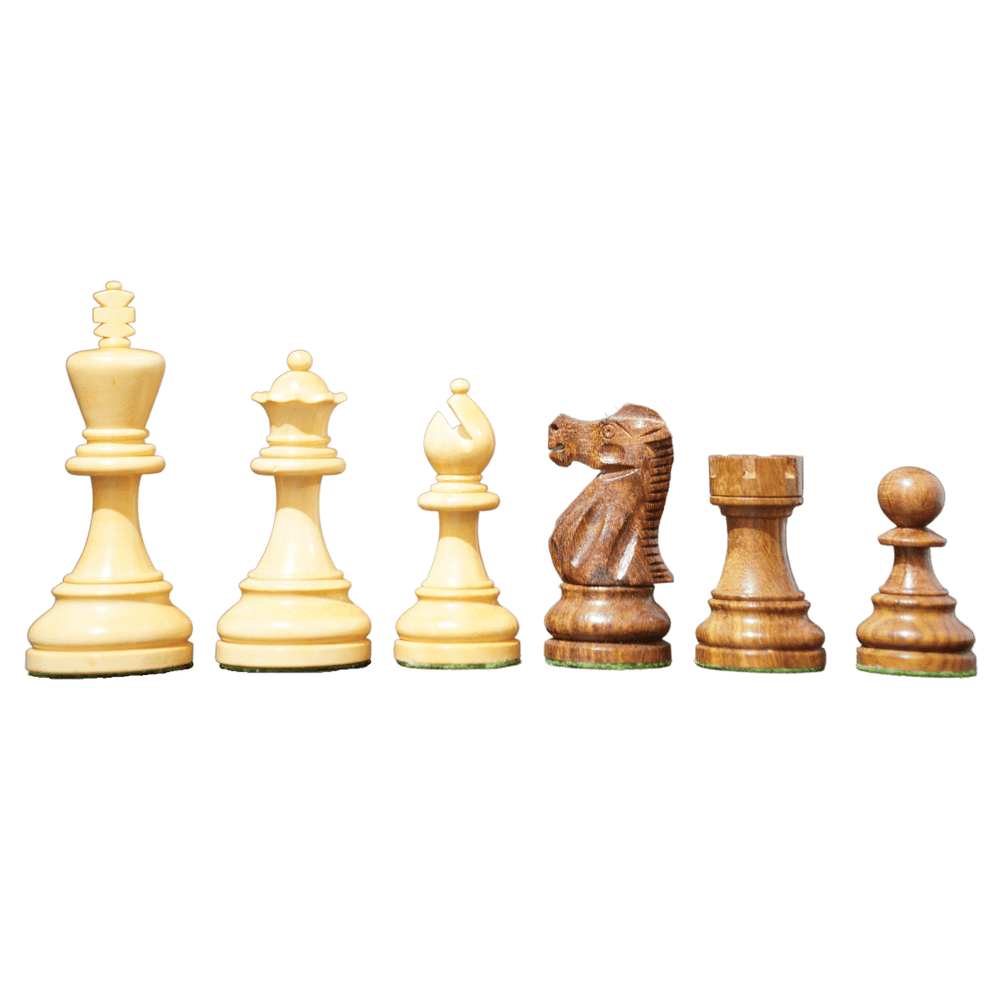 British Staunton Tournament Series Weighted Golden Rosewood Chess Pieces - Chess'n'Boards