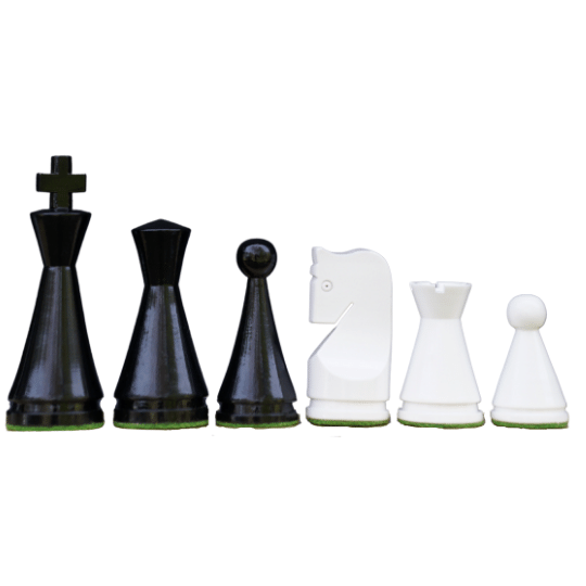 Painted Russian Poni Style Chess Pieces King 4" - Chess'n'Boards