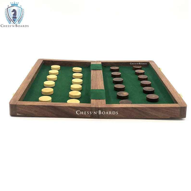 Checkers Set, Folding Checkers Board Game Set, Convertible Draught Storage Box - Chess'n'Boards