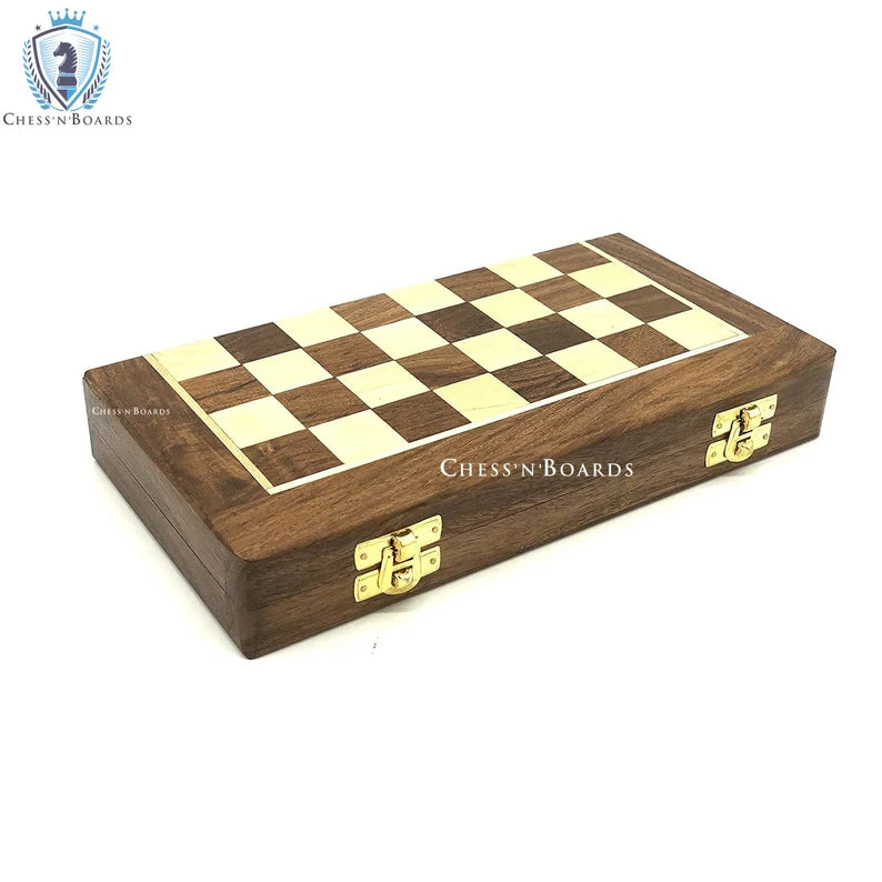 Checkers Set, Folding Checkers Board Game Set, Convertible Draught Storage Box - Chess'n'Boards