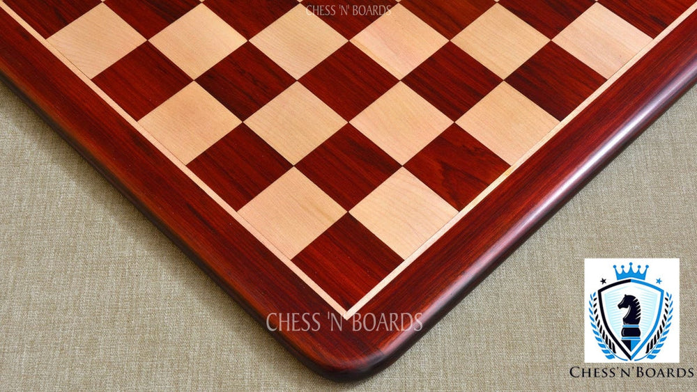 Handmade Classic Tournament Style Bud Rosewood Flat Chess Board - Chess'n'Boards