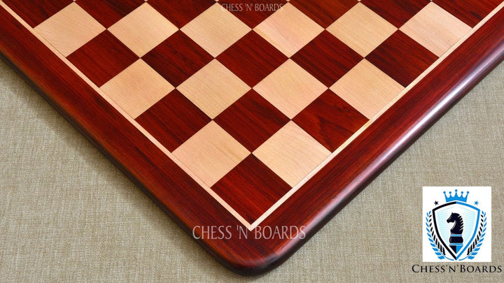 Handmade Classic Tournament Style Bud Rosewood Flat Chess Board - Chess'n'Boards